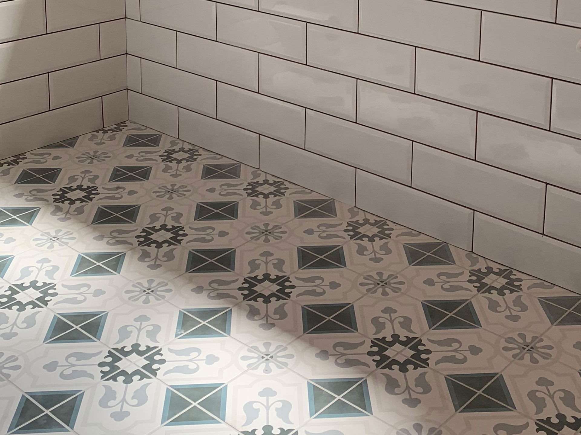 Bathroom floor tiling