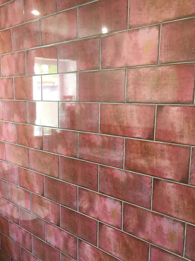 Porcelain tiled bathroom